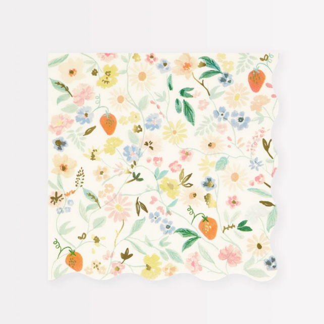 Elegant Floral Large Napkins (pk16)