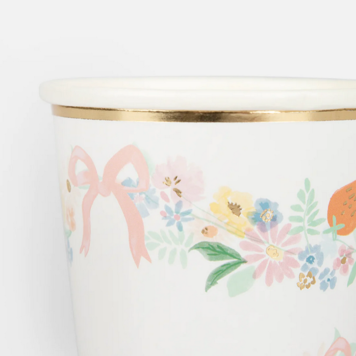 Elegant Floral Cups (8pk)