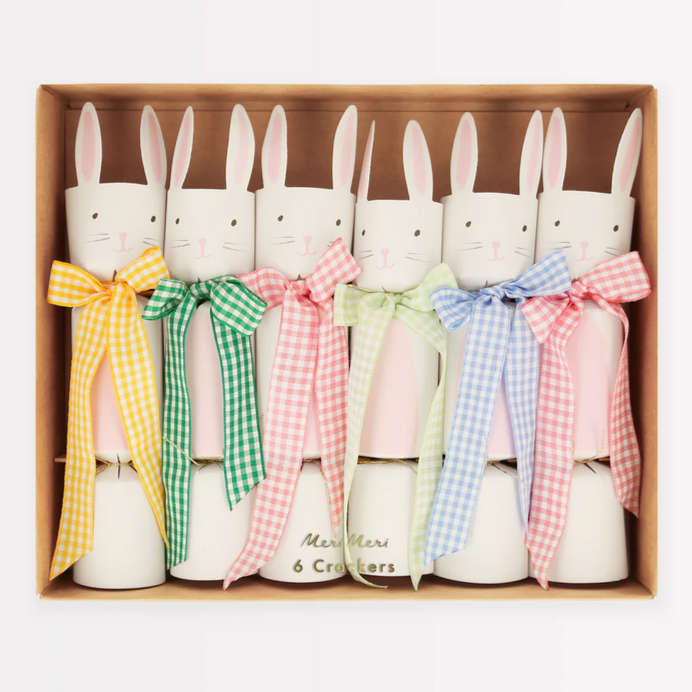 Gingham Bow Bunny Crackers