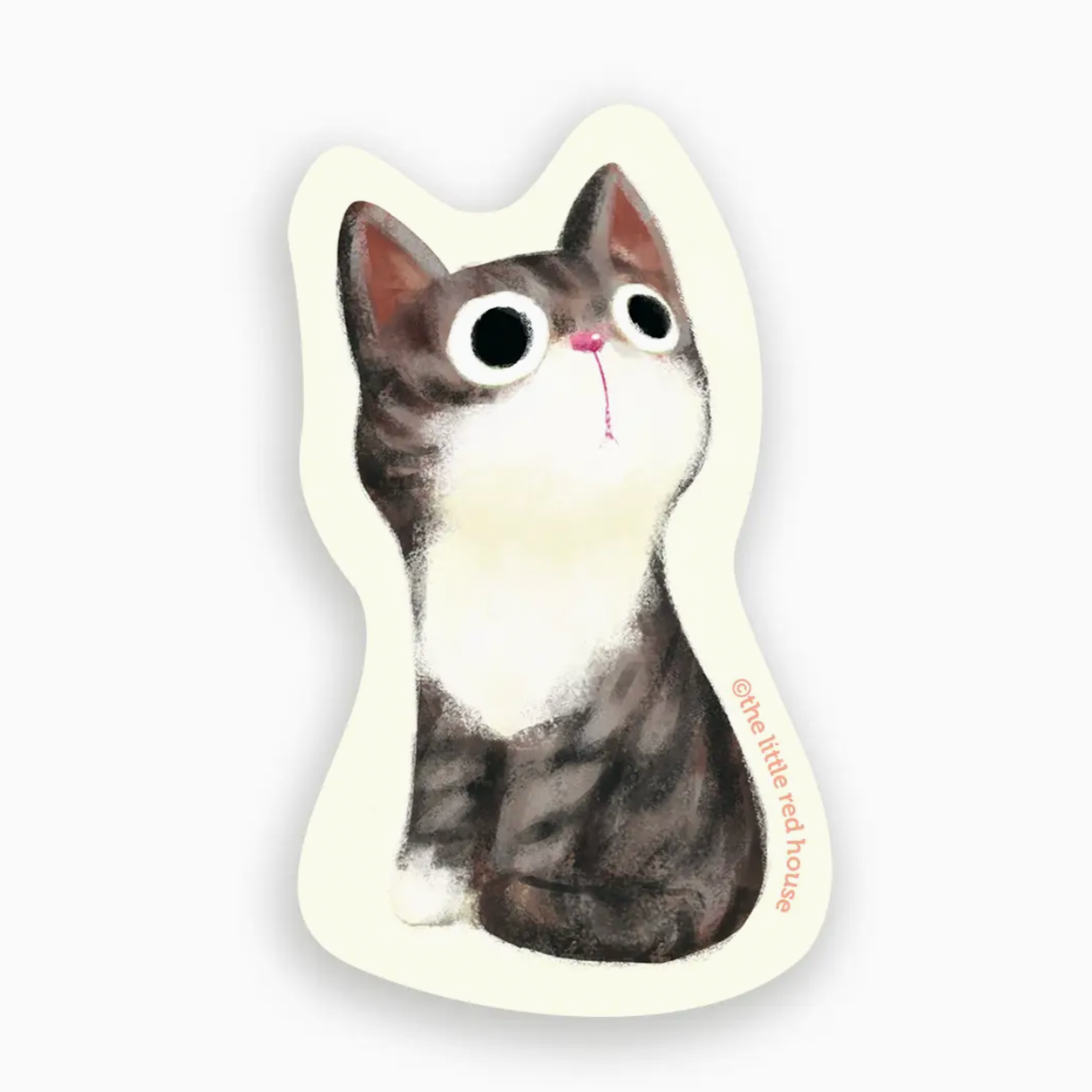 Grey Tabby Cat Vinyl Sticker