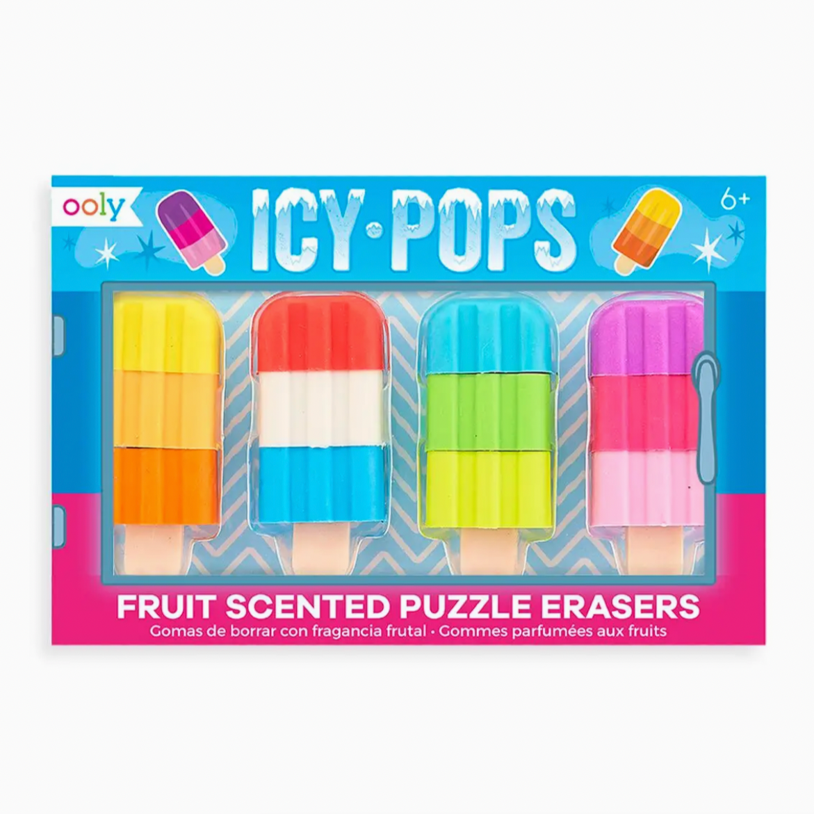 Icy Pops Scented Puzzle Erasers - set of 4