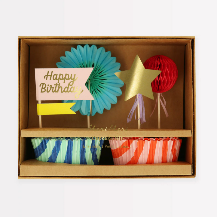 Stripe Party Cupcake Kit