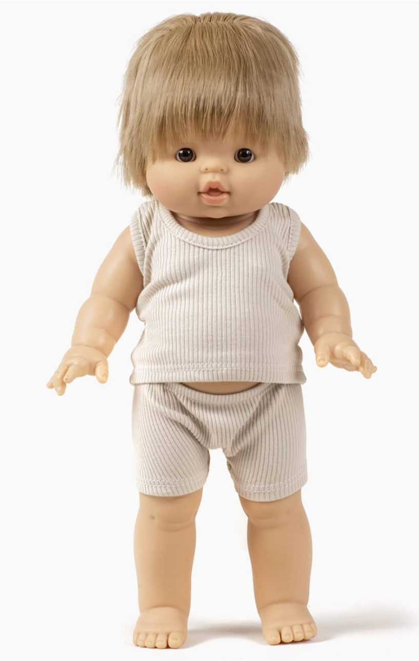 Les P'tits Basiques – Marcel Linen Doll Underwear -34cm