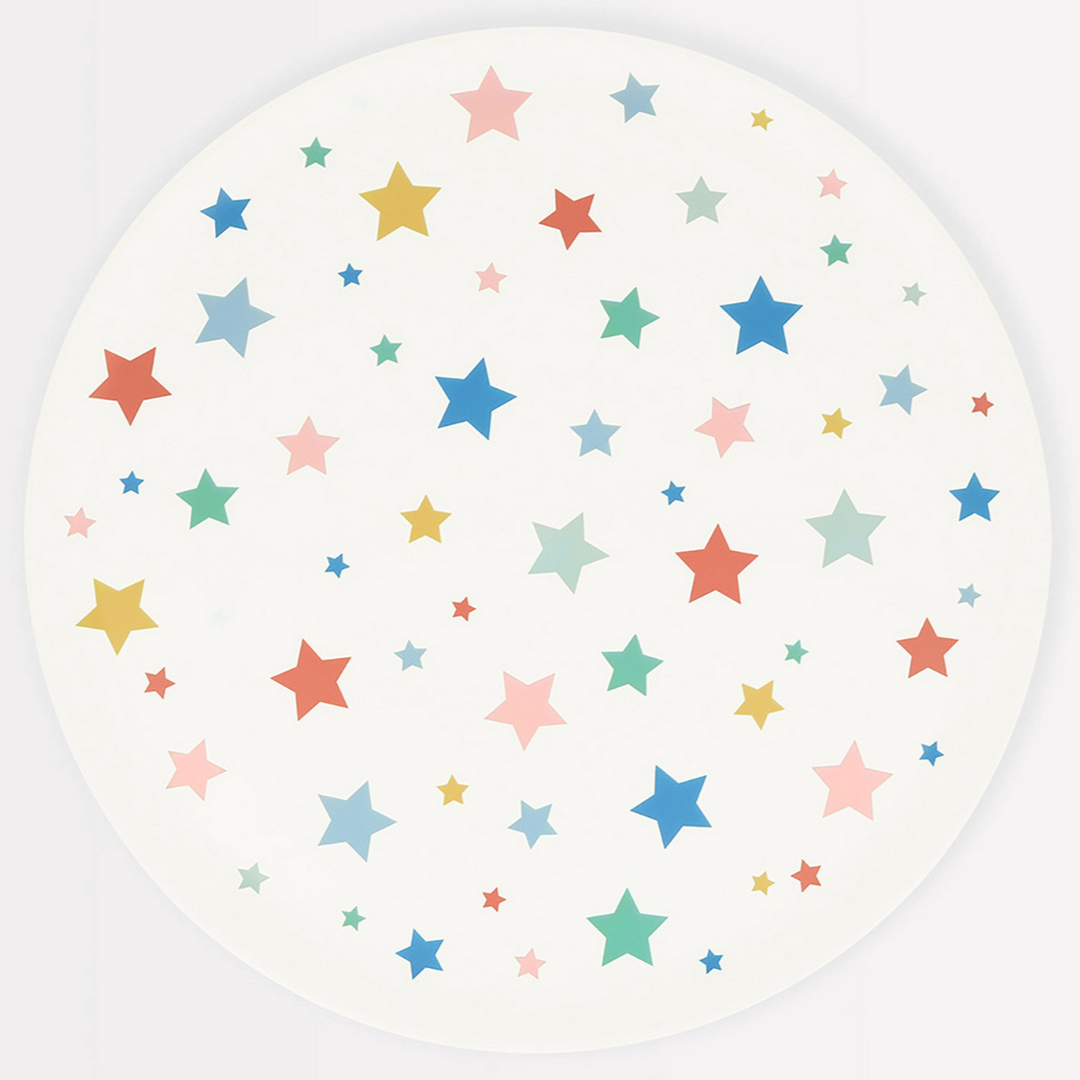 Star Pattern Recycled Plastic Large Plates (x6)