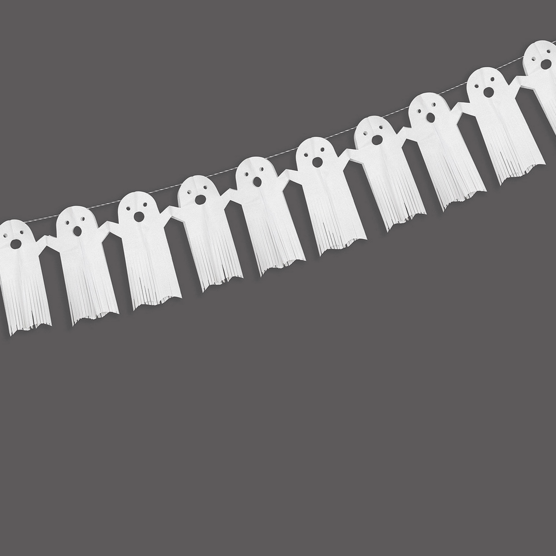 Large Tissue Paper Ghost Garland