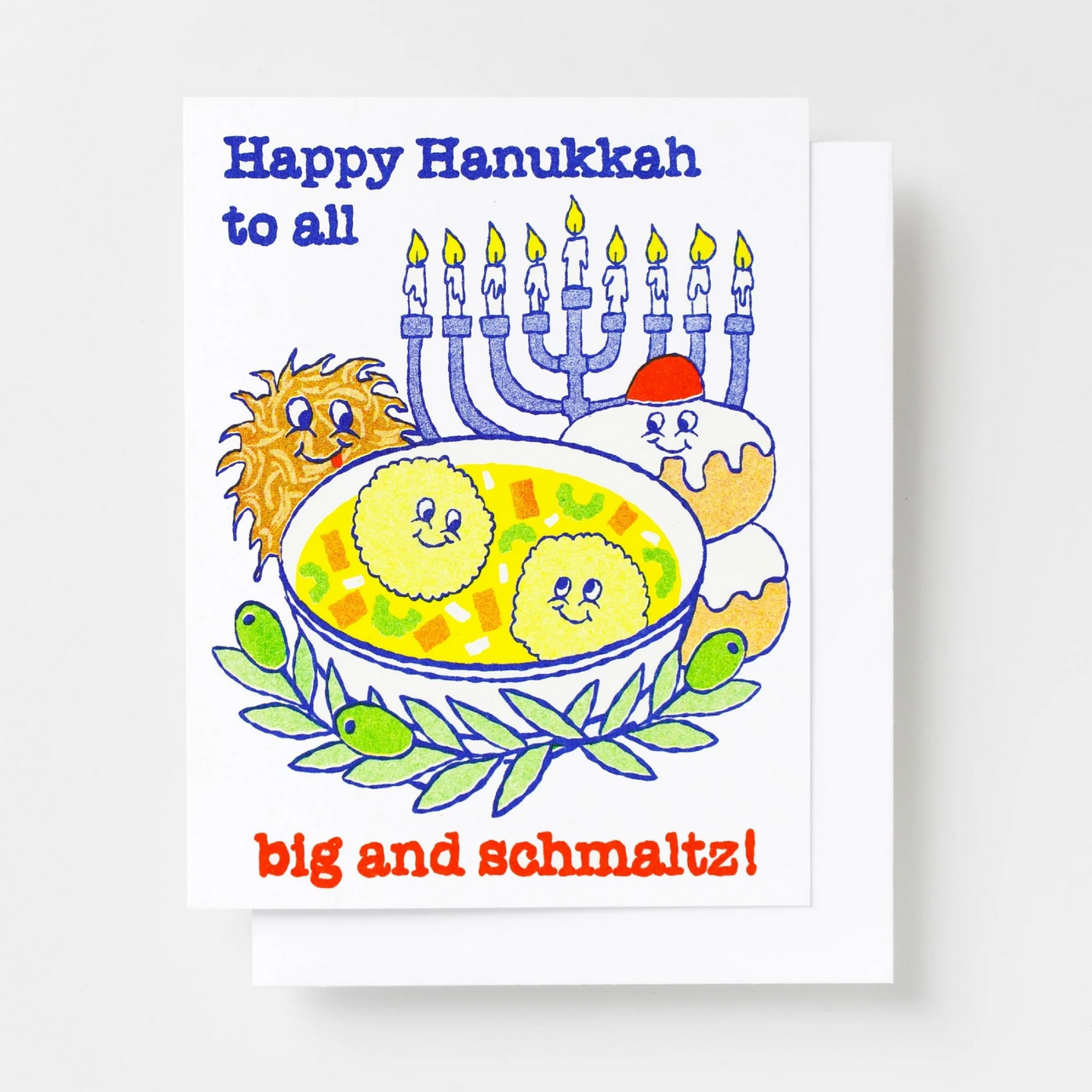 Happy Hanukkah to All Big & Schmaltz Risograph Card Set