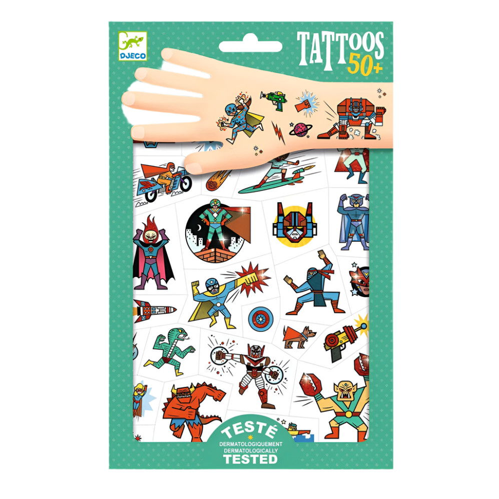 Heroes vs Villains Temporary Tattoos