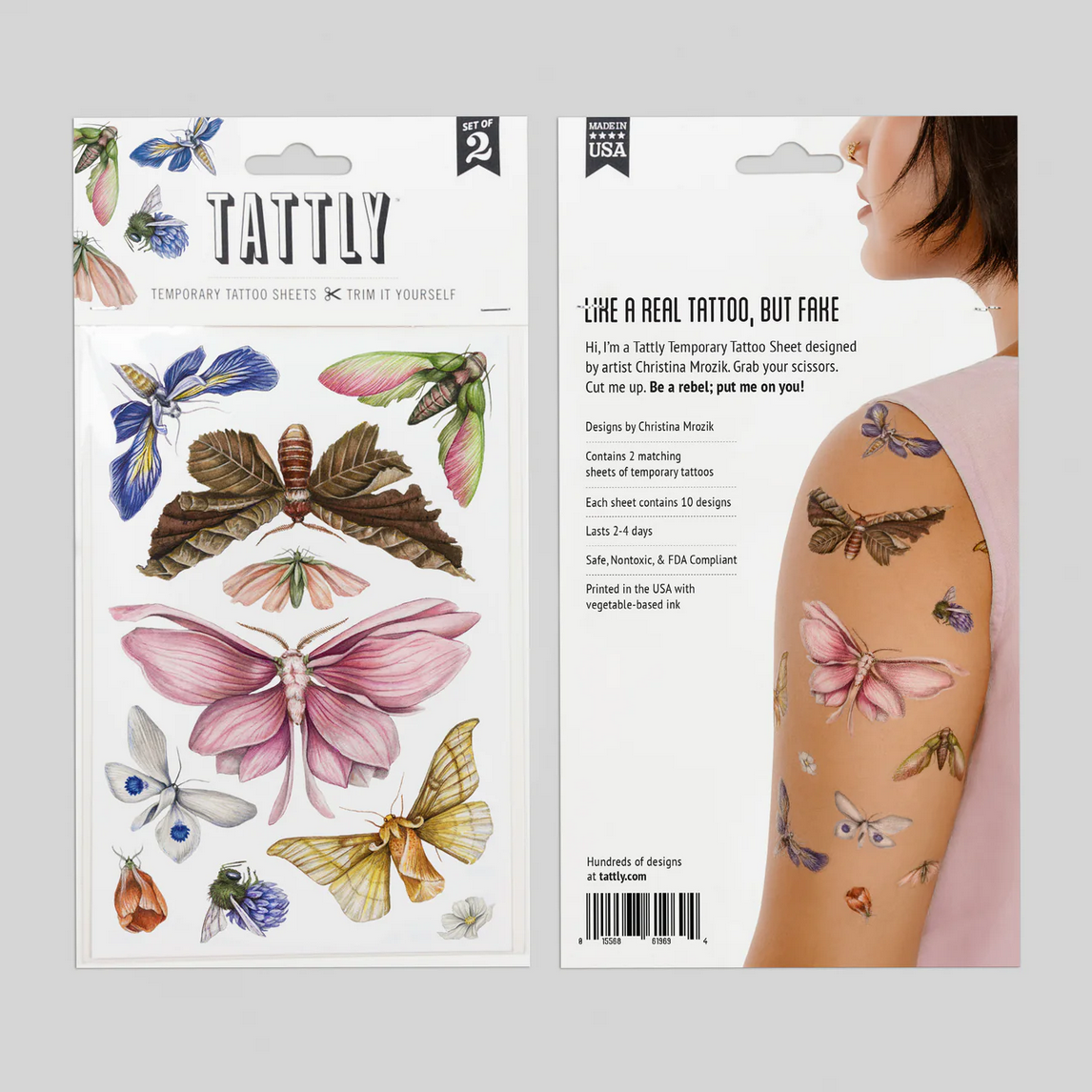 Floraflies Tattoo Sheet