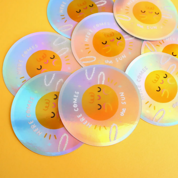 Here Comes the Sun Holographic Sticker  -Vica Lew