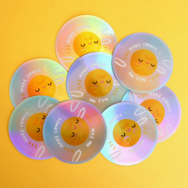 Here Comes the Sun Holographic Sticker  -Vica Lew