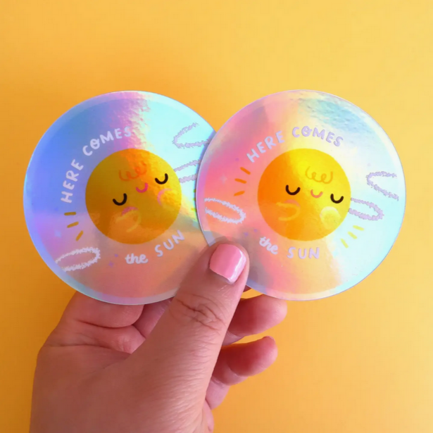 Here Comes the Sun Holographic Sticker  -Vica Lew