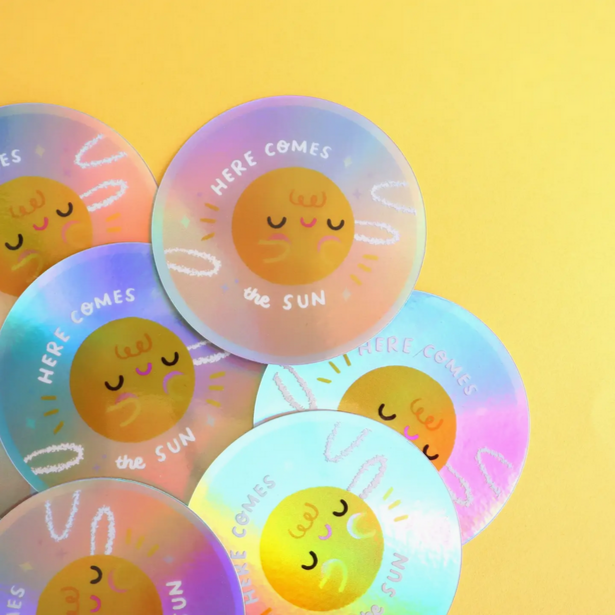 Here Comes the Sun Holographic Sticker  -Vica Lew