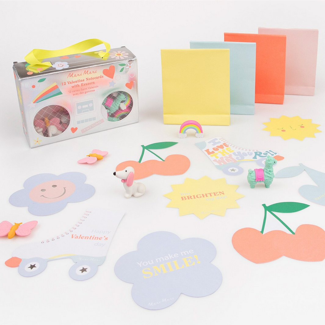Boom Box Kids Valentine's Cards & Erasers Set (12pk)