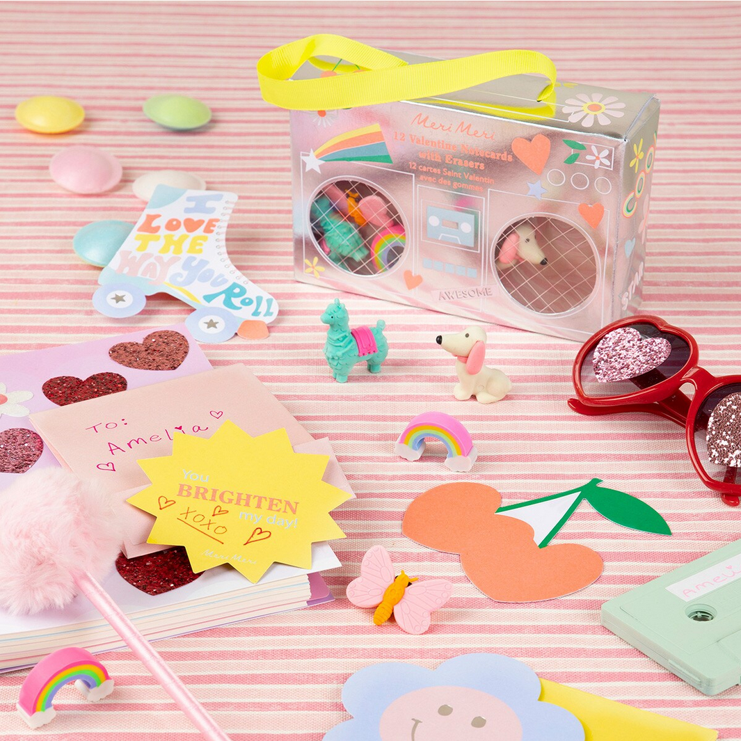 Boom Box Kids Valentine's Cards & Erasers Set (12pk)