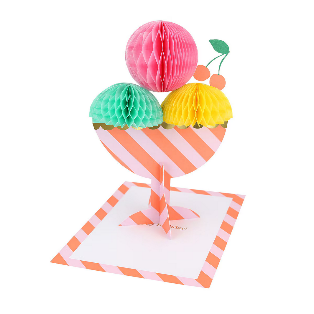 Honeycomb Ice Cream Sundae Birthday Card
