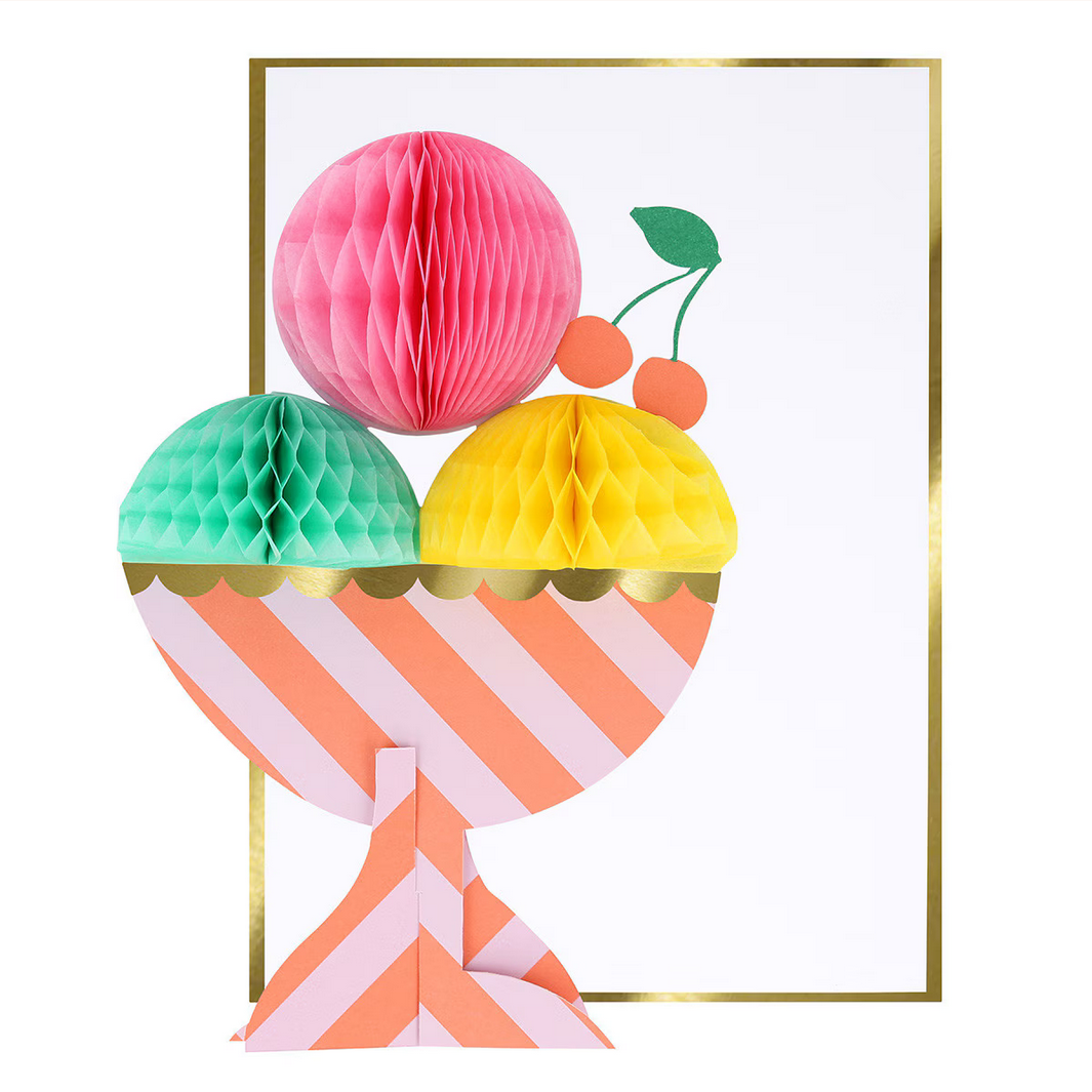 Honeycomb Ice Cream Sundae Birthday Card