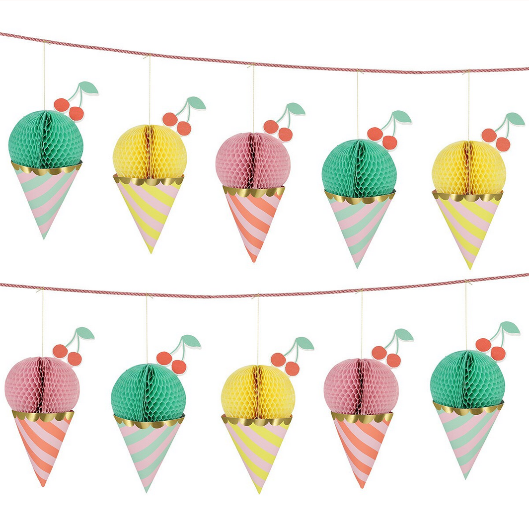 Ice Cream Honeycomb Garland