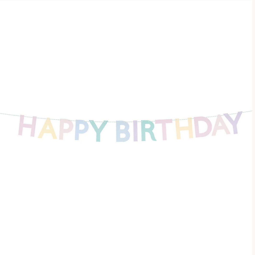 Scallop Pastel Happy Birthday Garland
