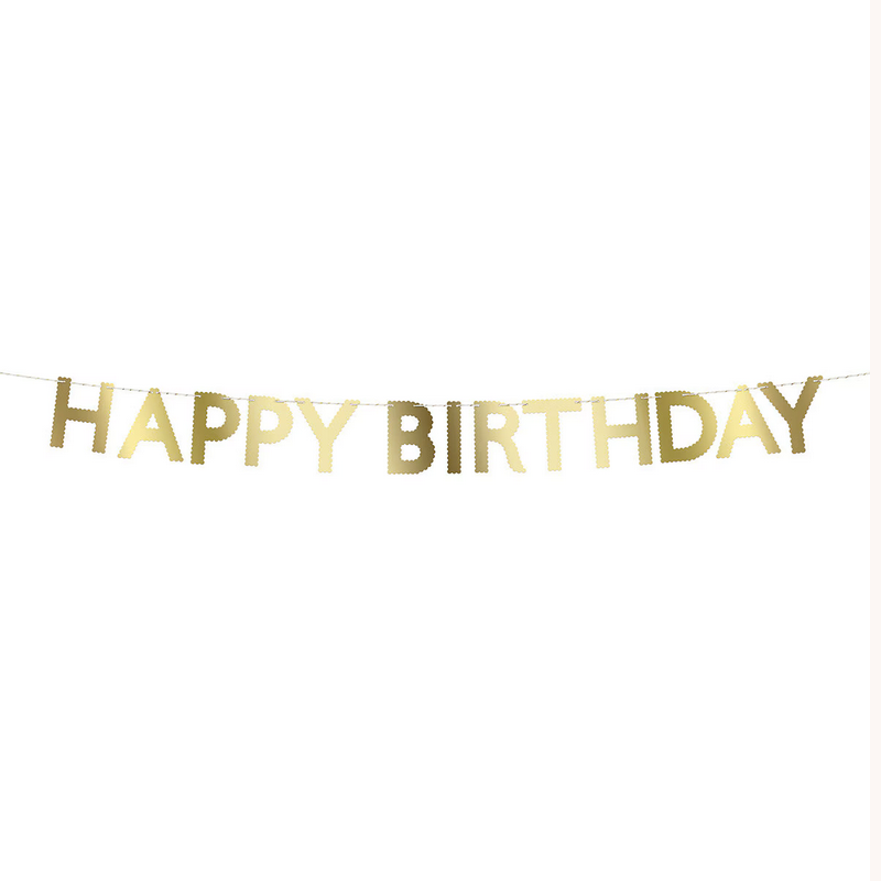 Gold Scallop Happy Birthday Garland