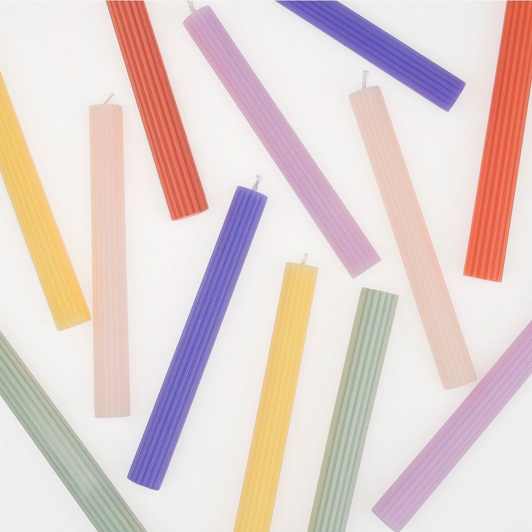 Rainbow Table Candles (x12)
