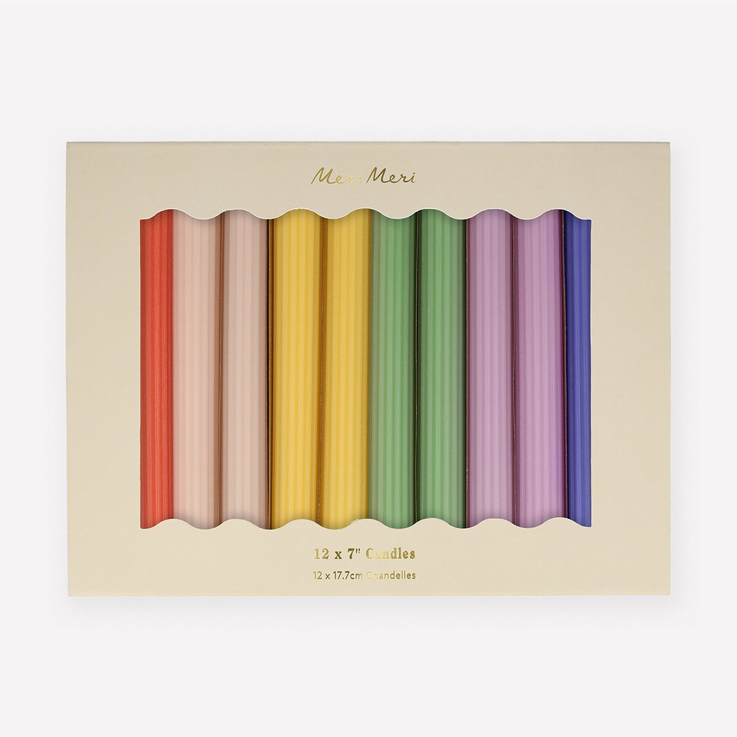 Rainbow Table Candles (x12)