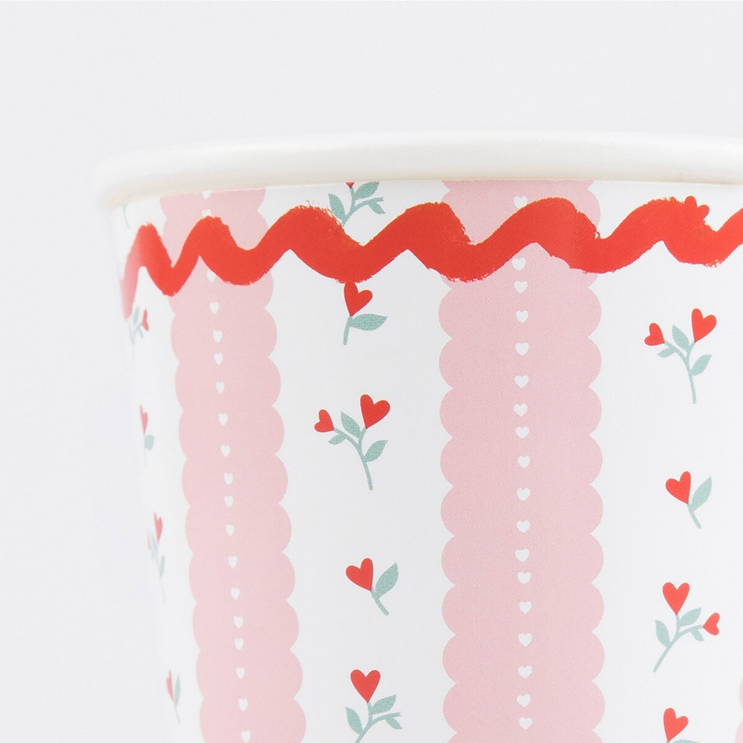 Vintage Rose Cups (8pk)