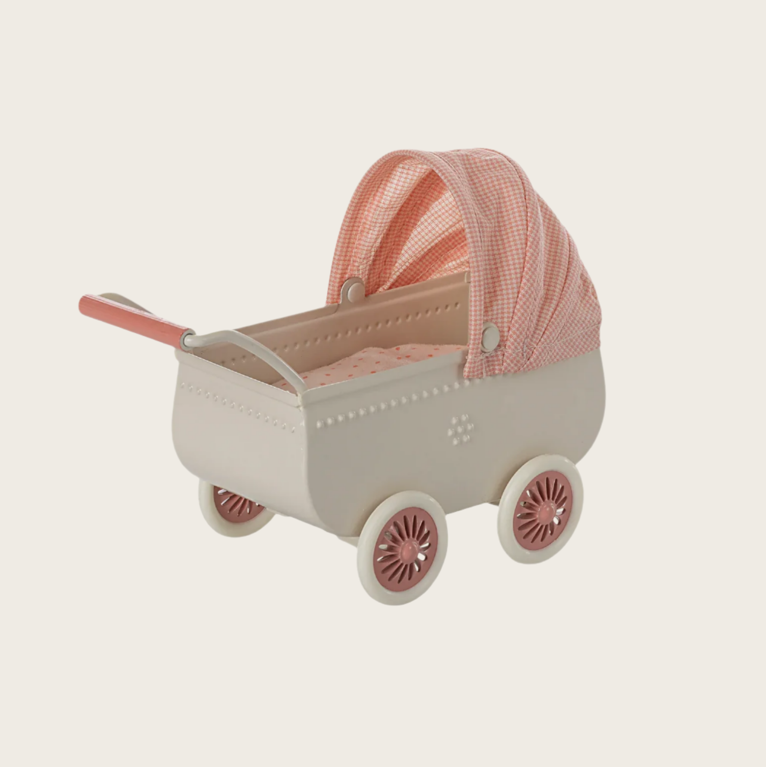 Micro Pram for mouse -coral & pink