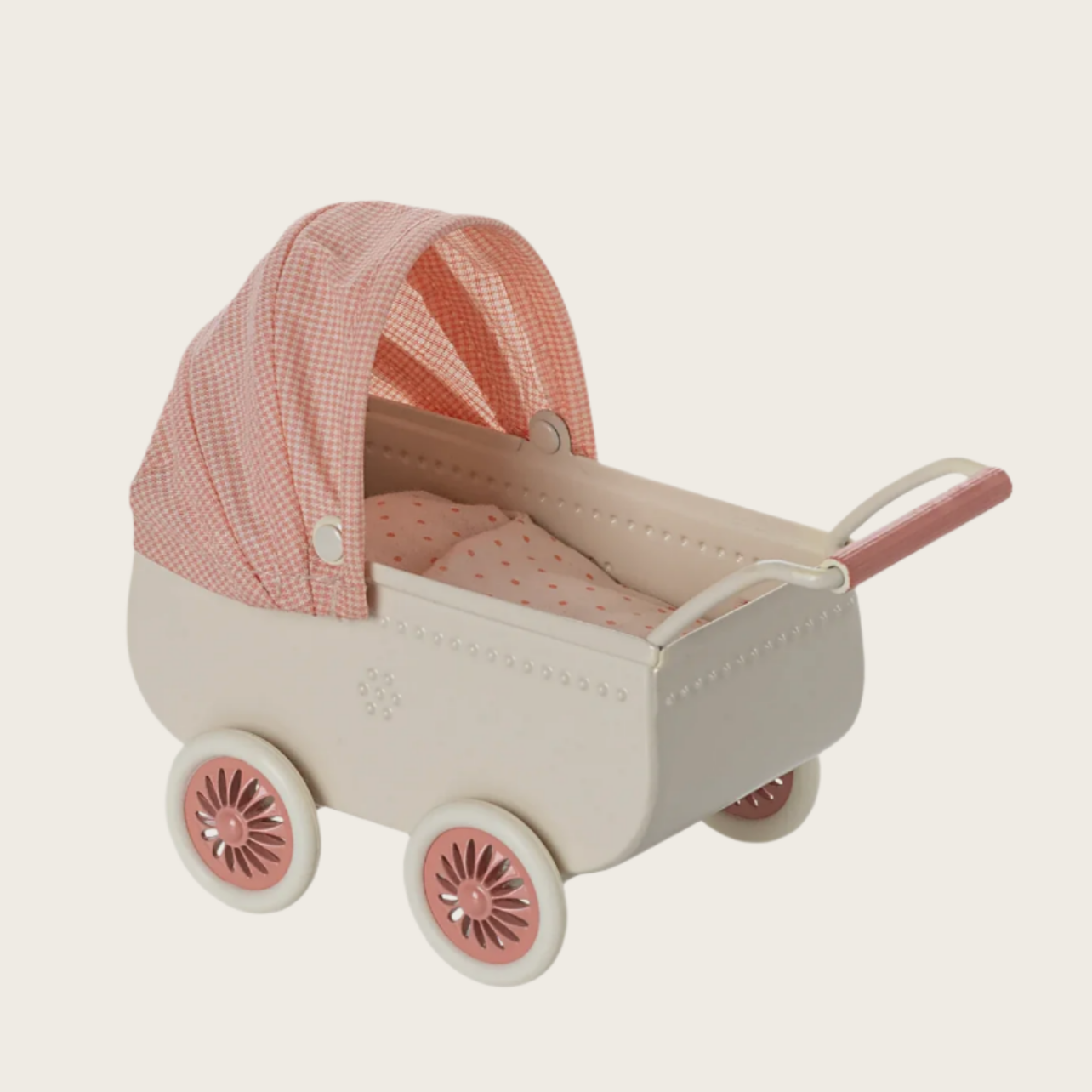 Micro Pram for mouse -coral & pink