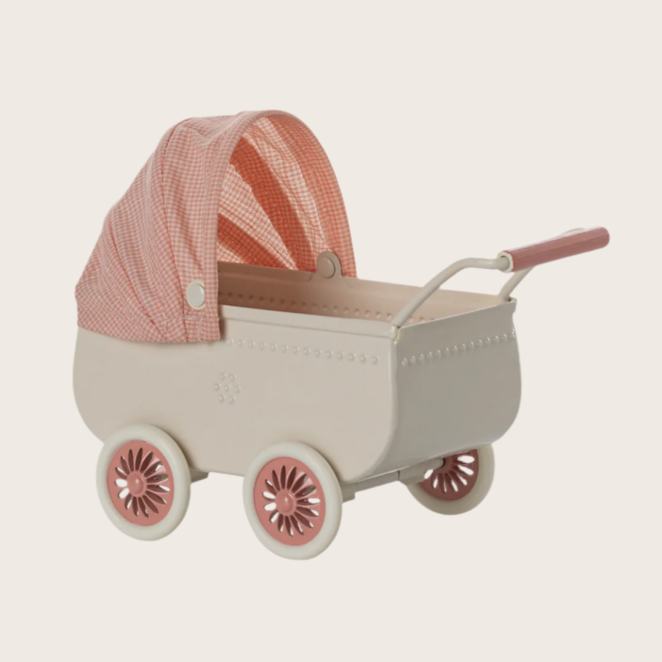 Micro Pram for mouse -coral & pink