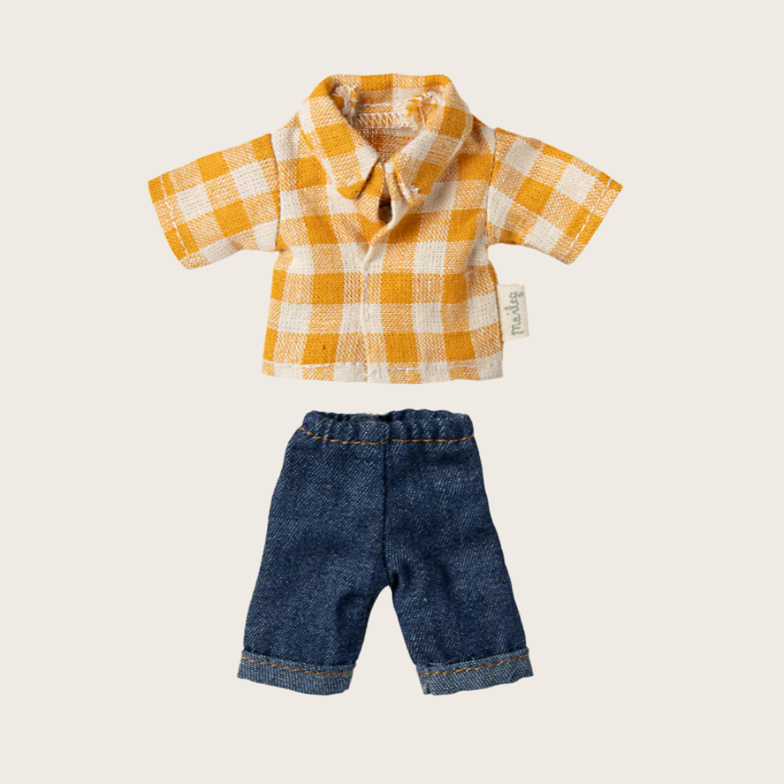 Yellow checked shirt and pants for Dad mouse