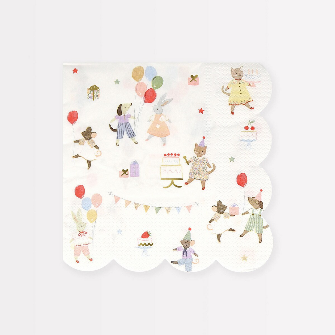 Animal Friends Large Napkins -16pk