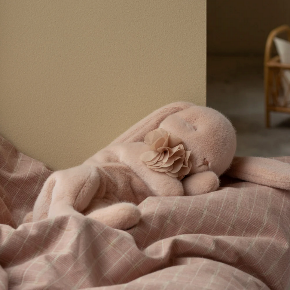 Sleeping bunny plush- Small - Powder