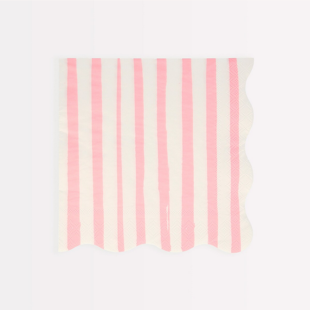 Pink Stripe Large Napkins -16pk
