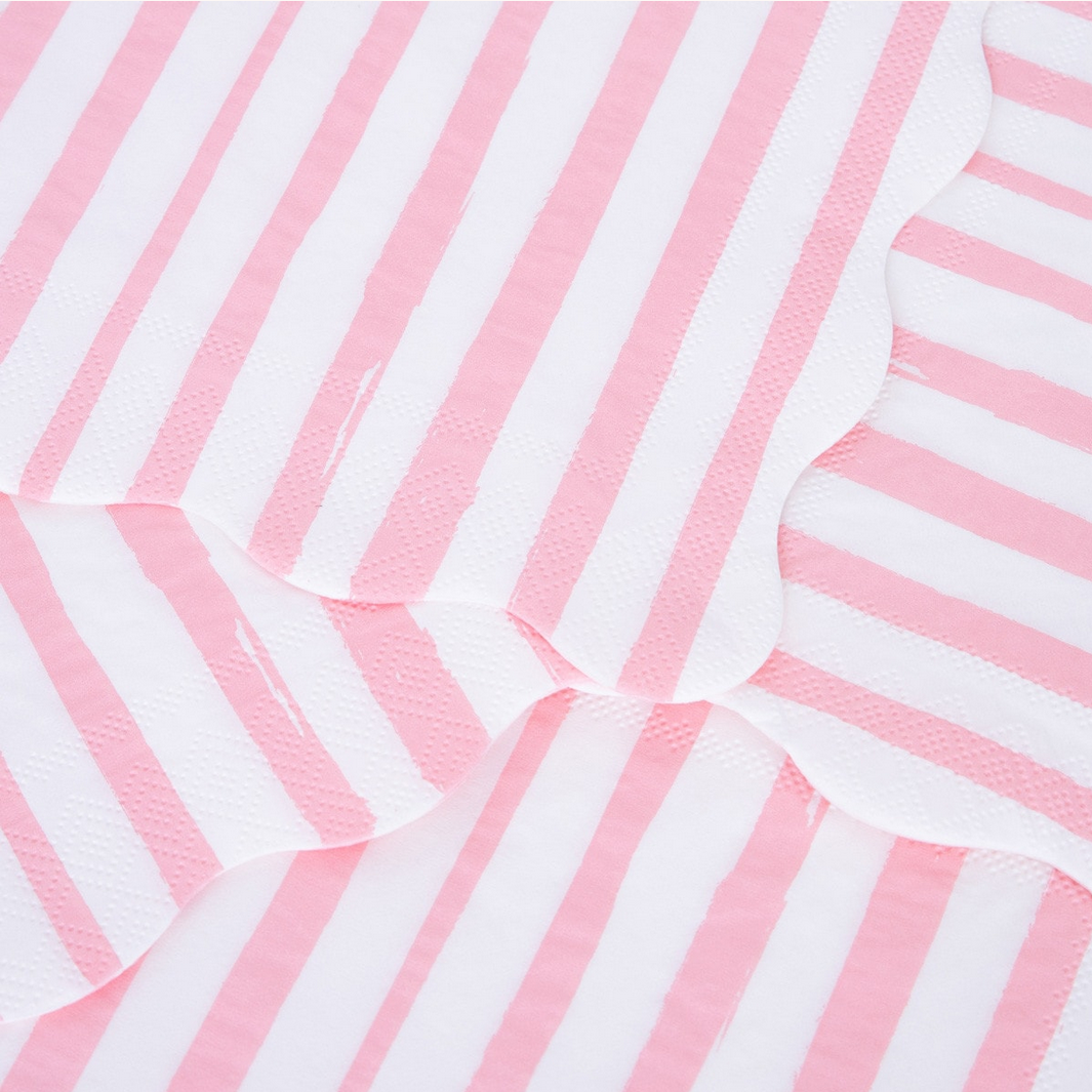 Pink Stripe Large Napkins -16pk