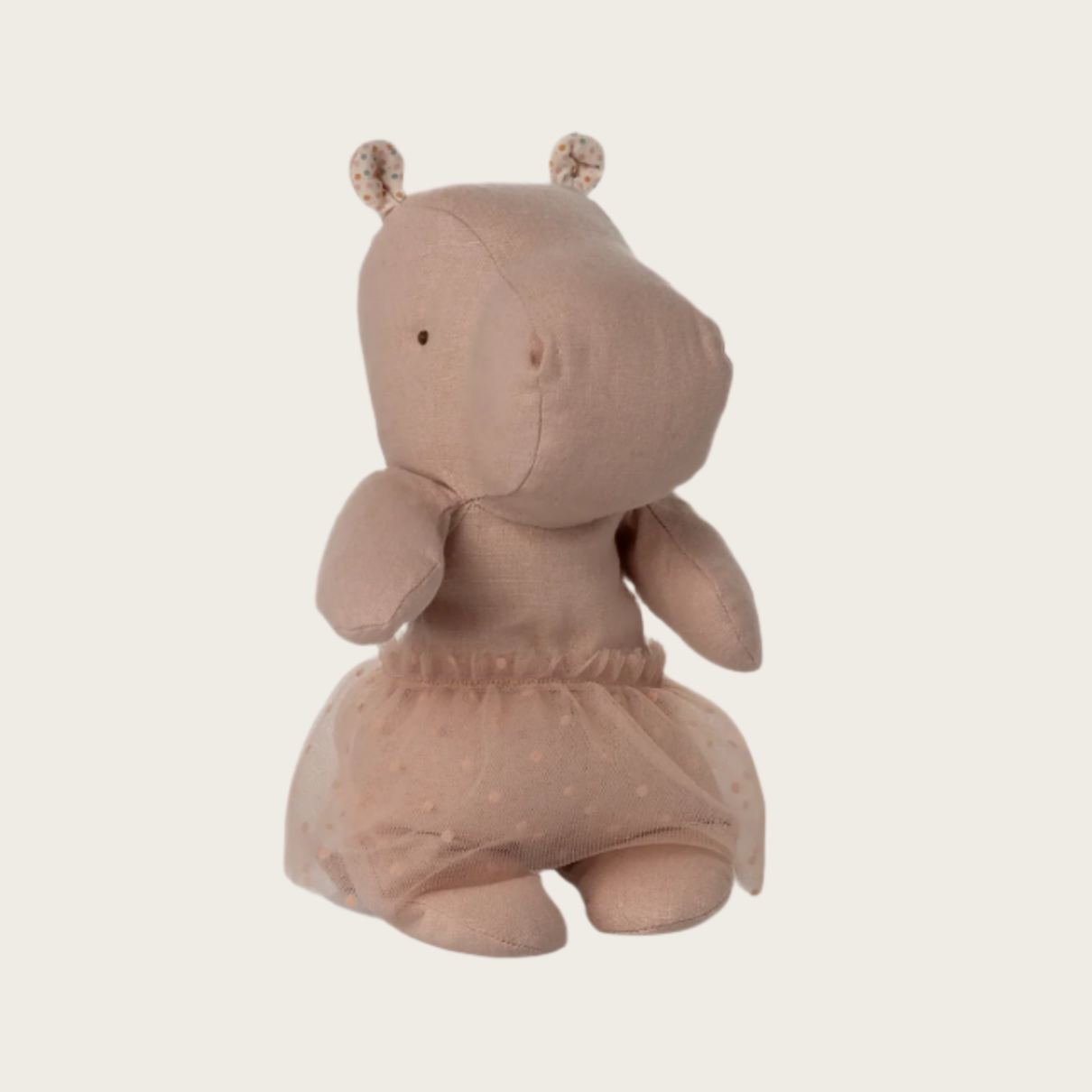 Small Hippo with skirt- soft rose