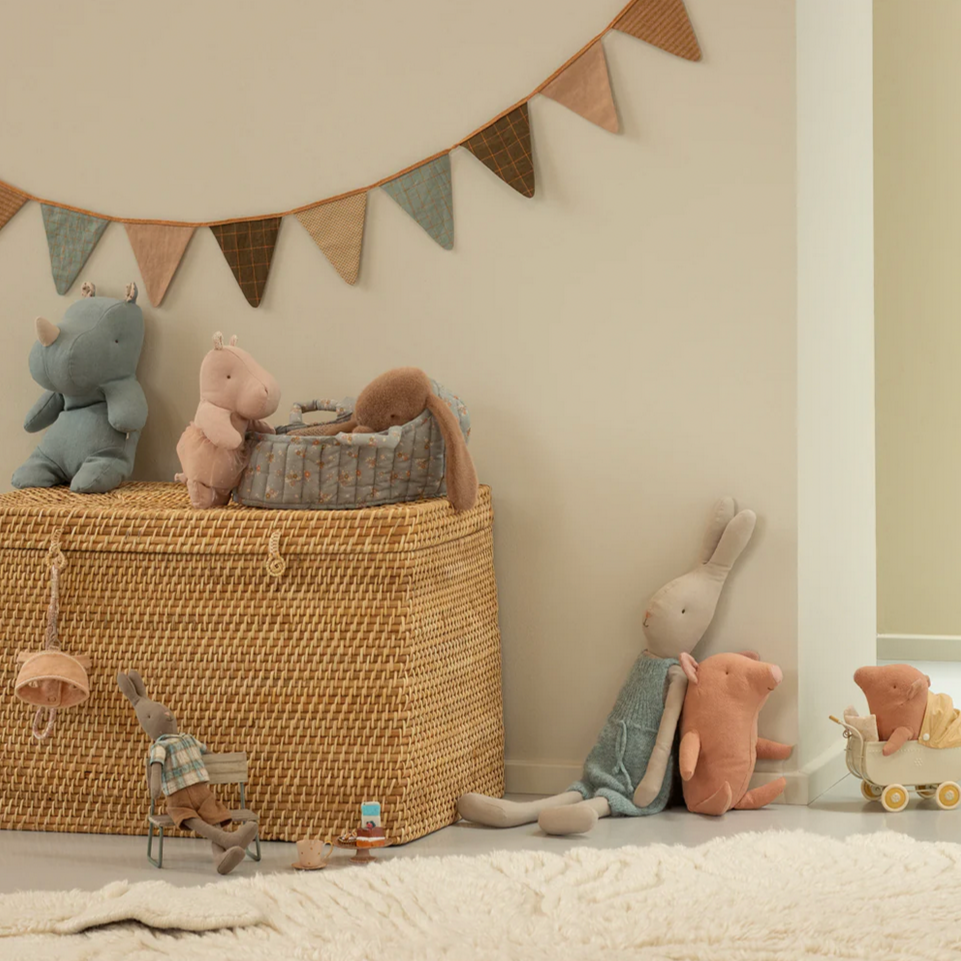 Small Hippo with skirt- soft rose