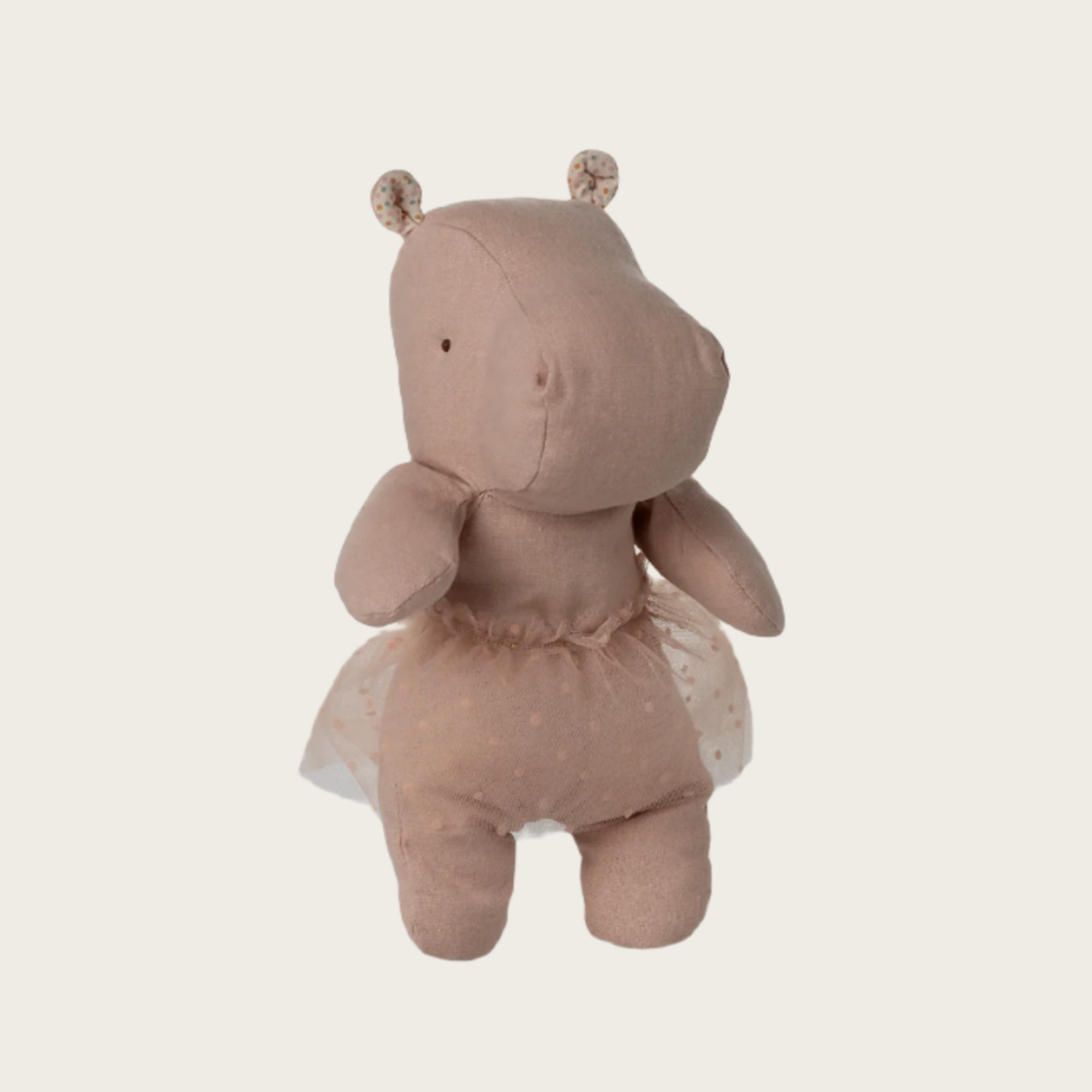 Small Hippo with skirt- soft rose