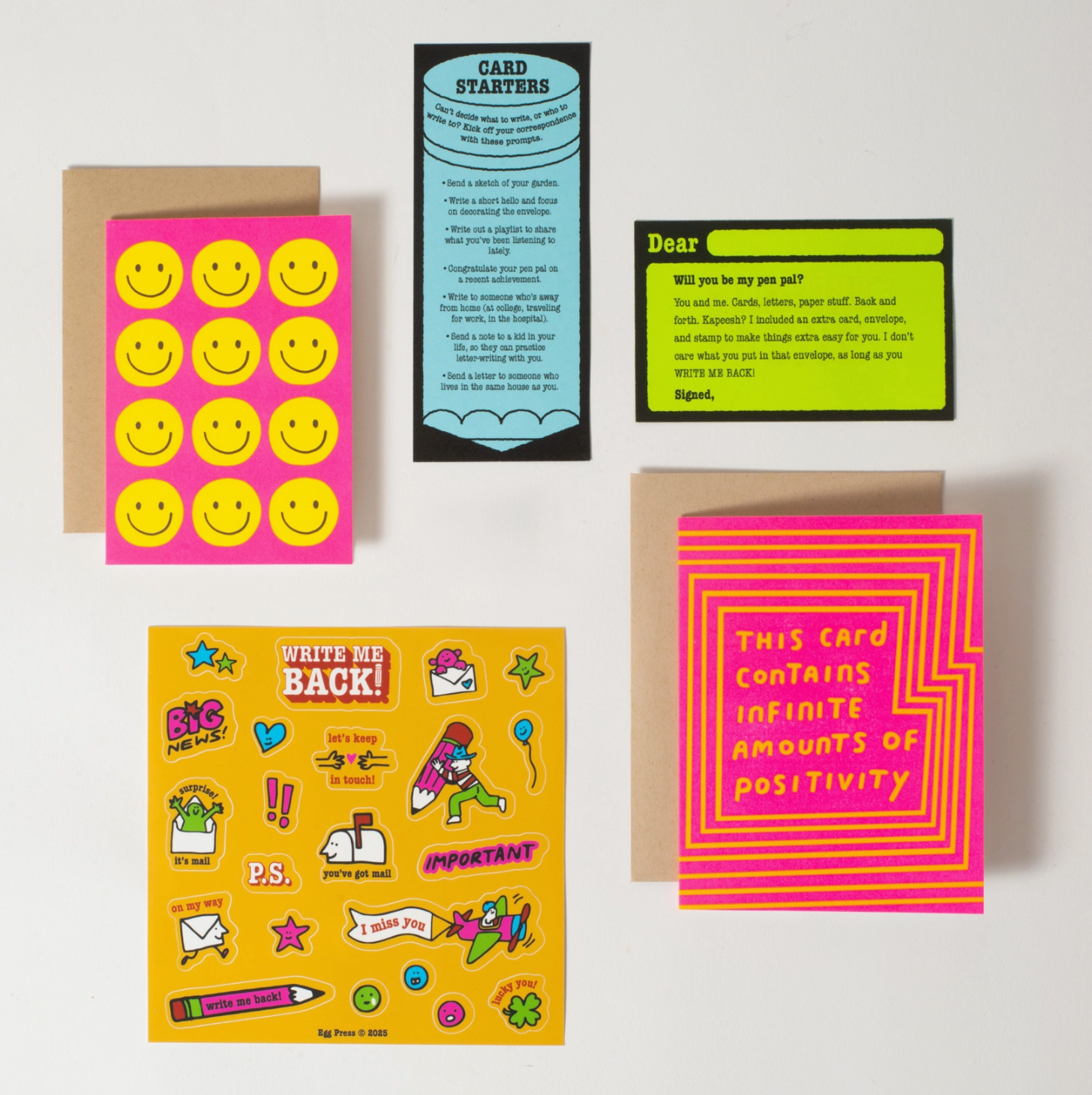 Positivity + Smiles Letter Writing Write Me Back Pen Pal Kit