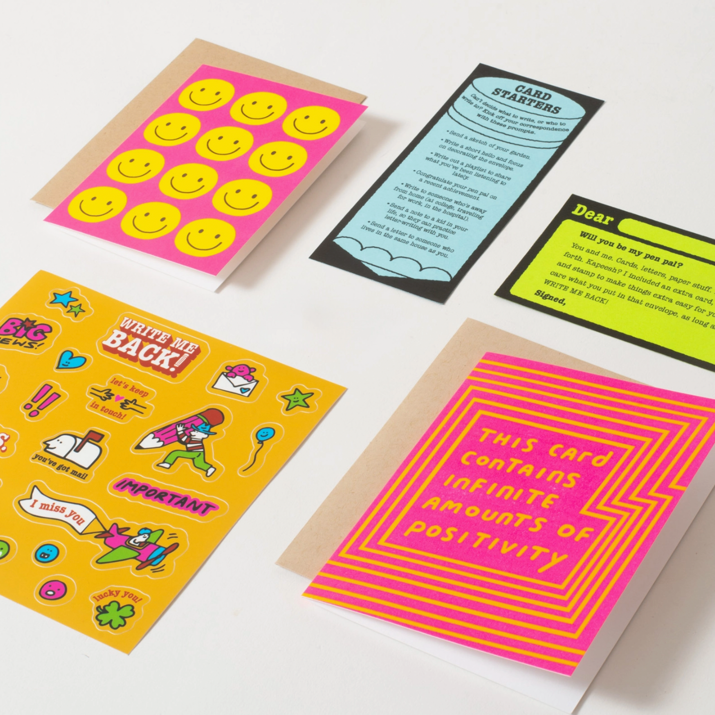 Positivity + Smiles Letter Writing Write Me Back Pen Pal Kit
