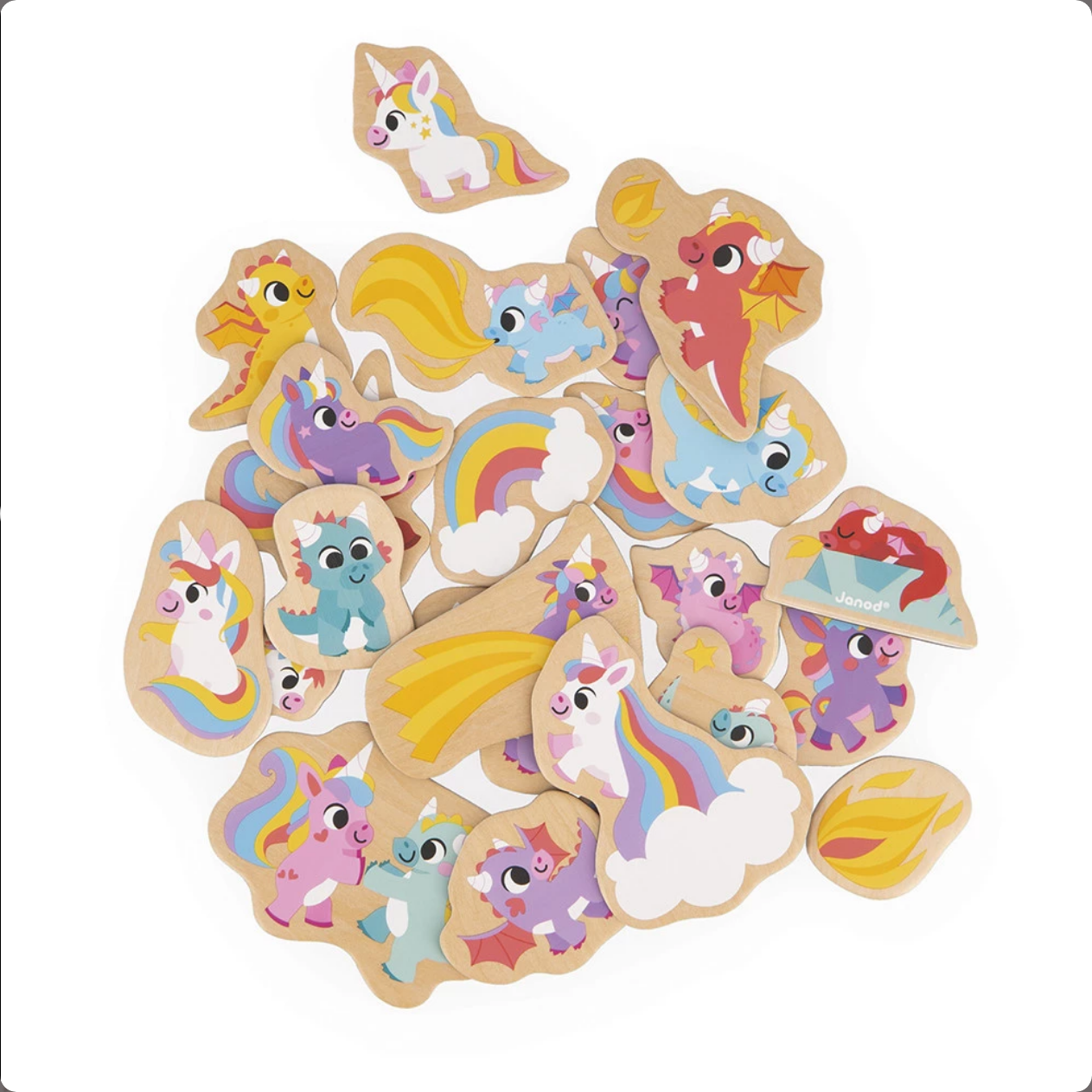 Unicorns and Dragons magnets 24pcs