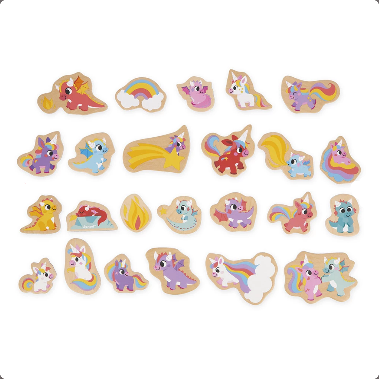 Unicorns and Dragons magnets 24pcs