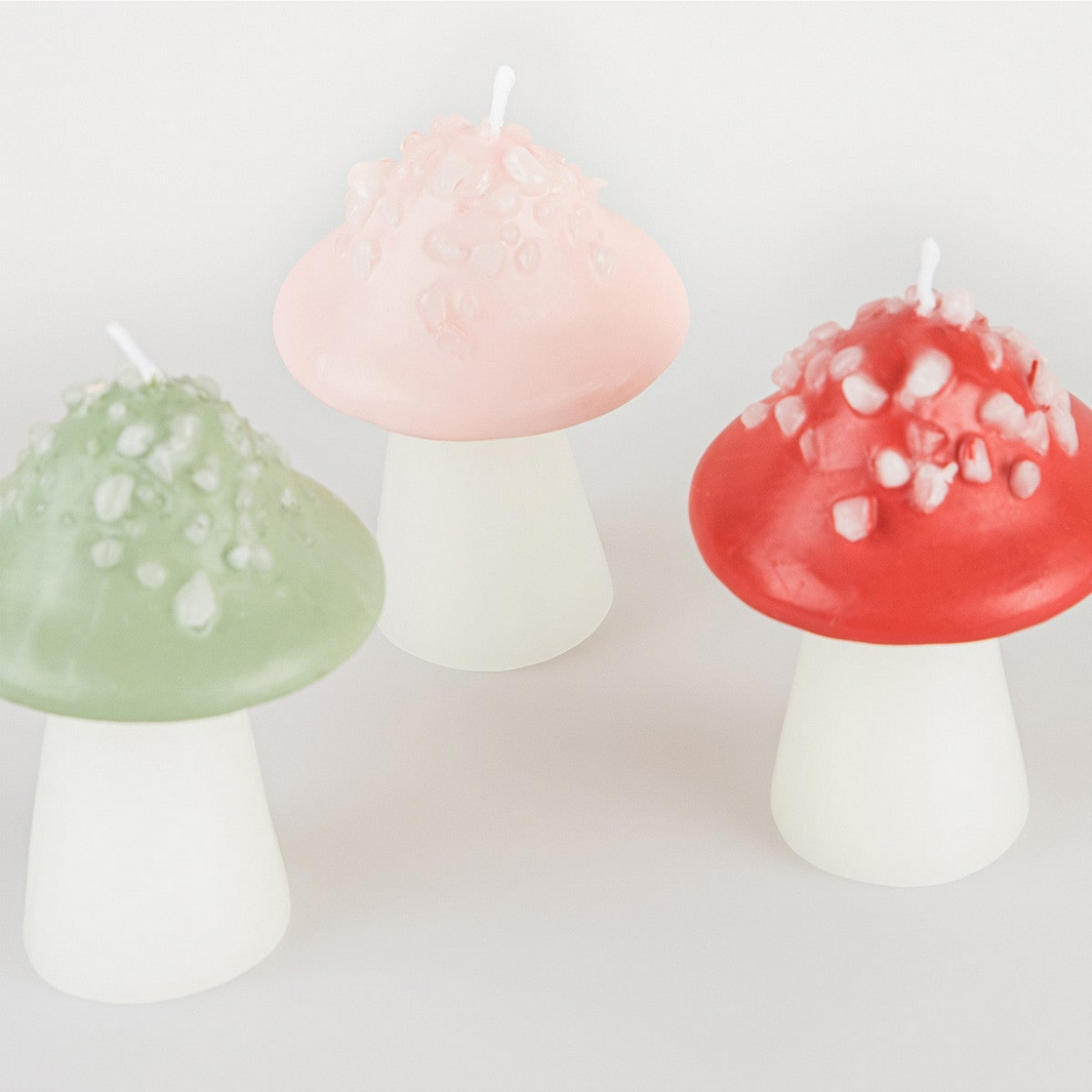 Mushroom Candles (x3)