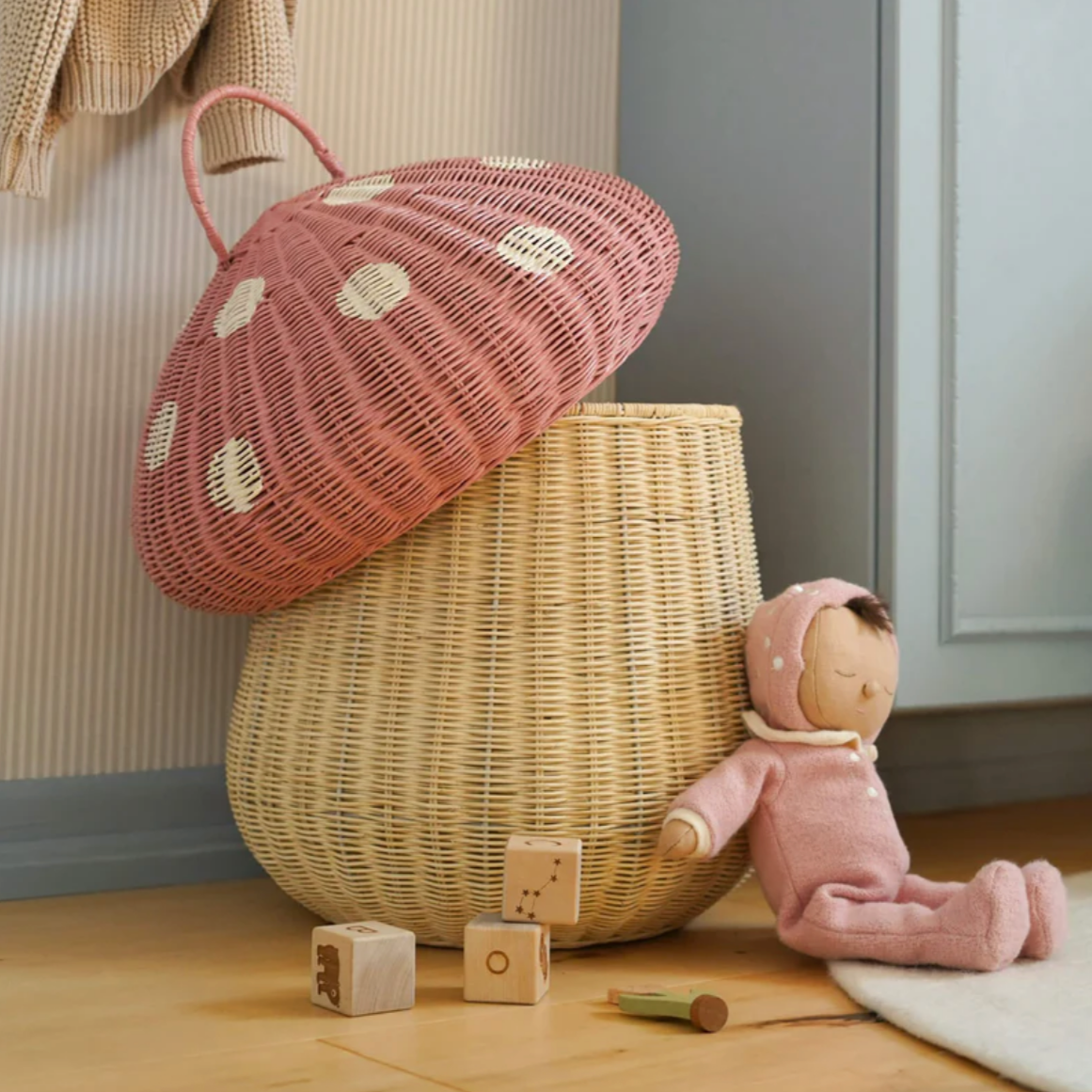 Mushroom Storage Basket -Musk