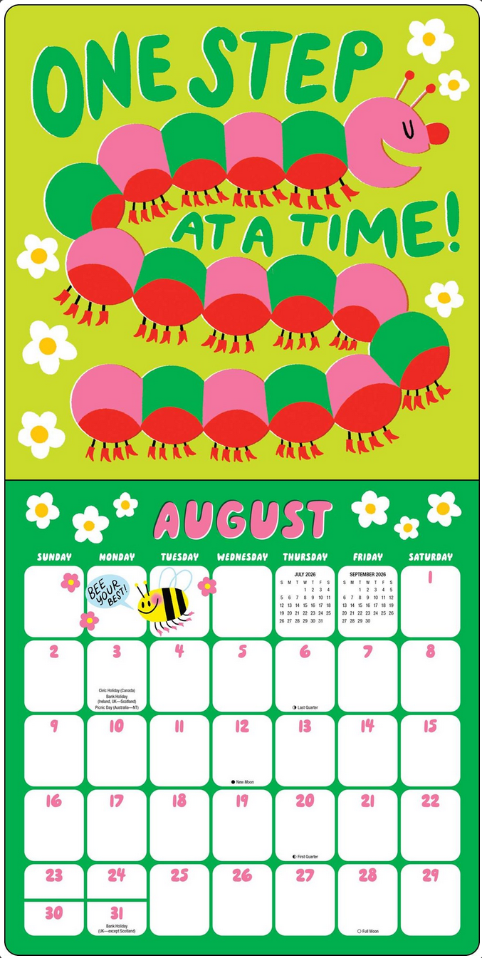 Hello!Lucky All in Good Pun 2026 Wall Calendar