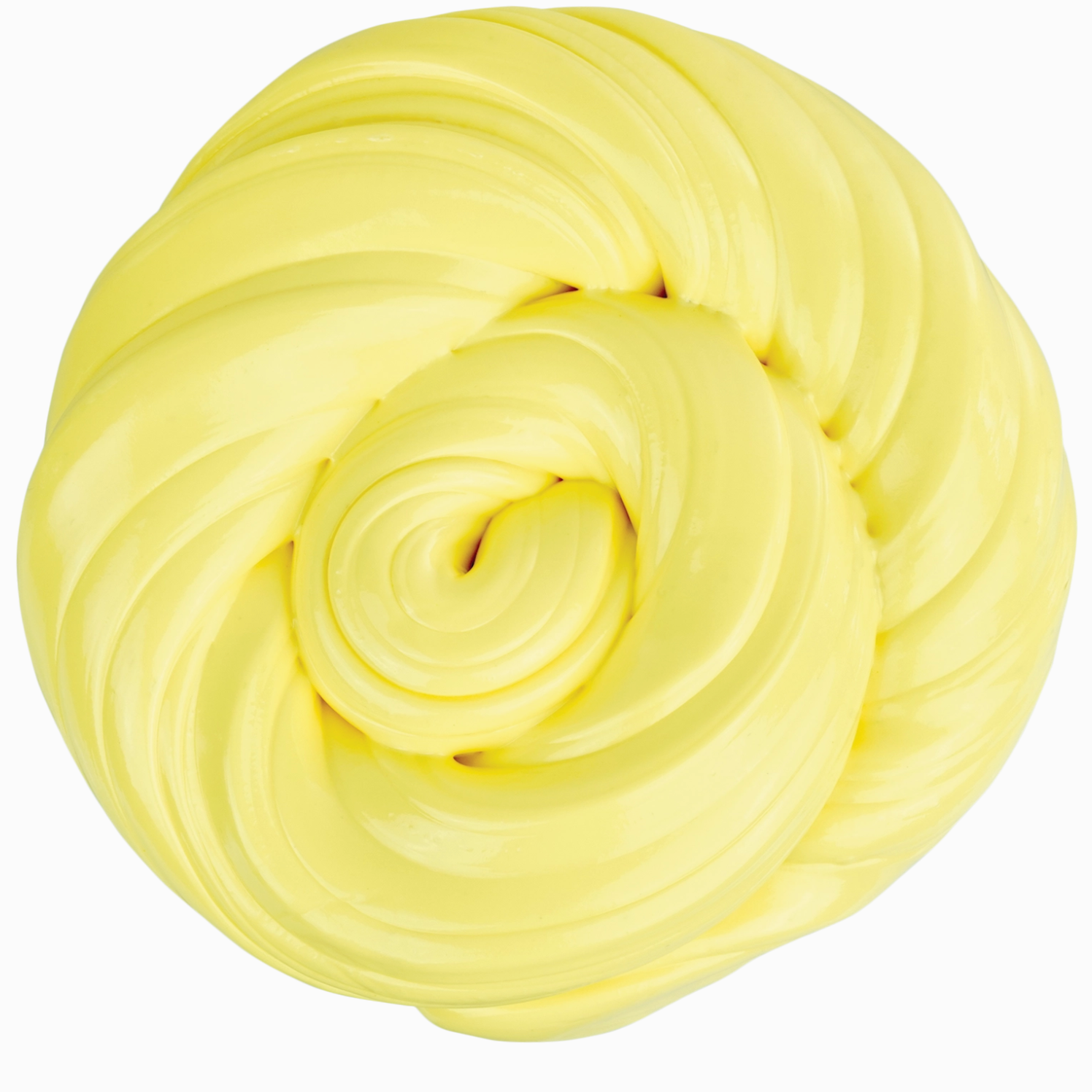 Yellow slime in a twisted shape on a white background