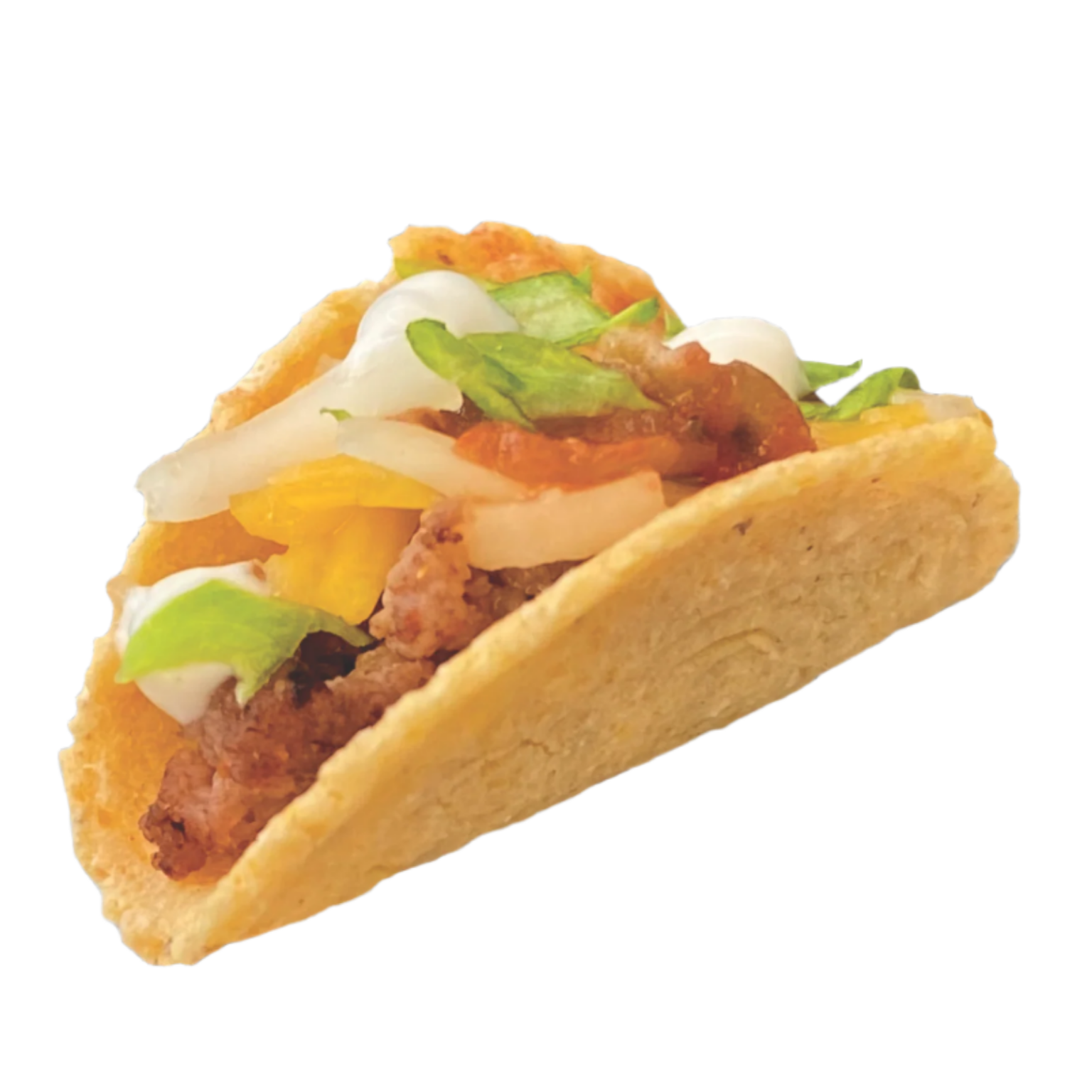 Taco with meat, cheese, and lettuce on a computer screen