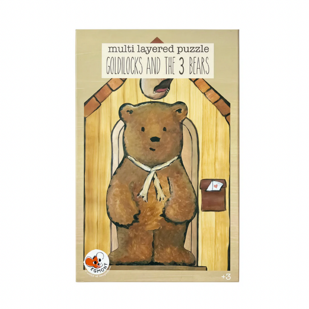 Egmont Toys layered puzzle packaging with a bear illustration.