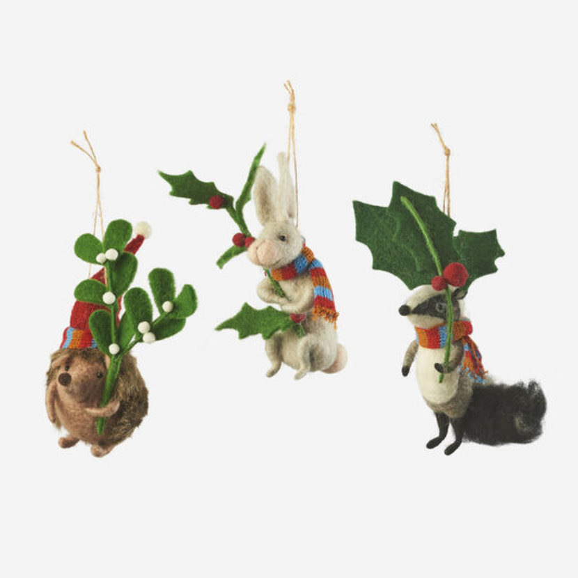 Forest Animal Wool Ornaments