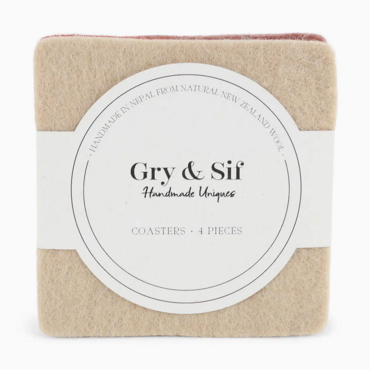 Coasters Square - set of 4 (2x Beige, 2x Ochre)