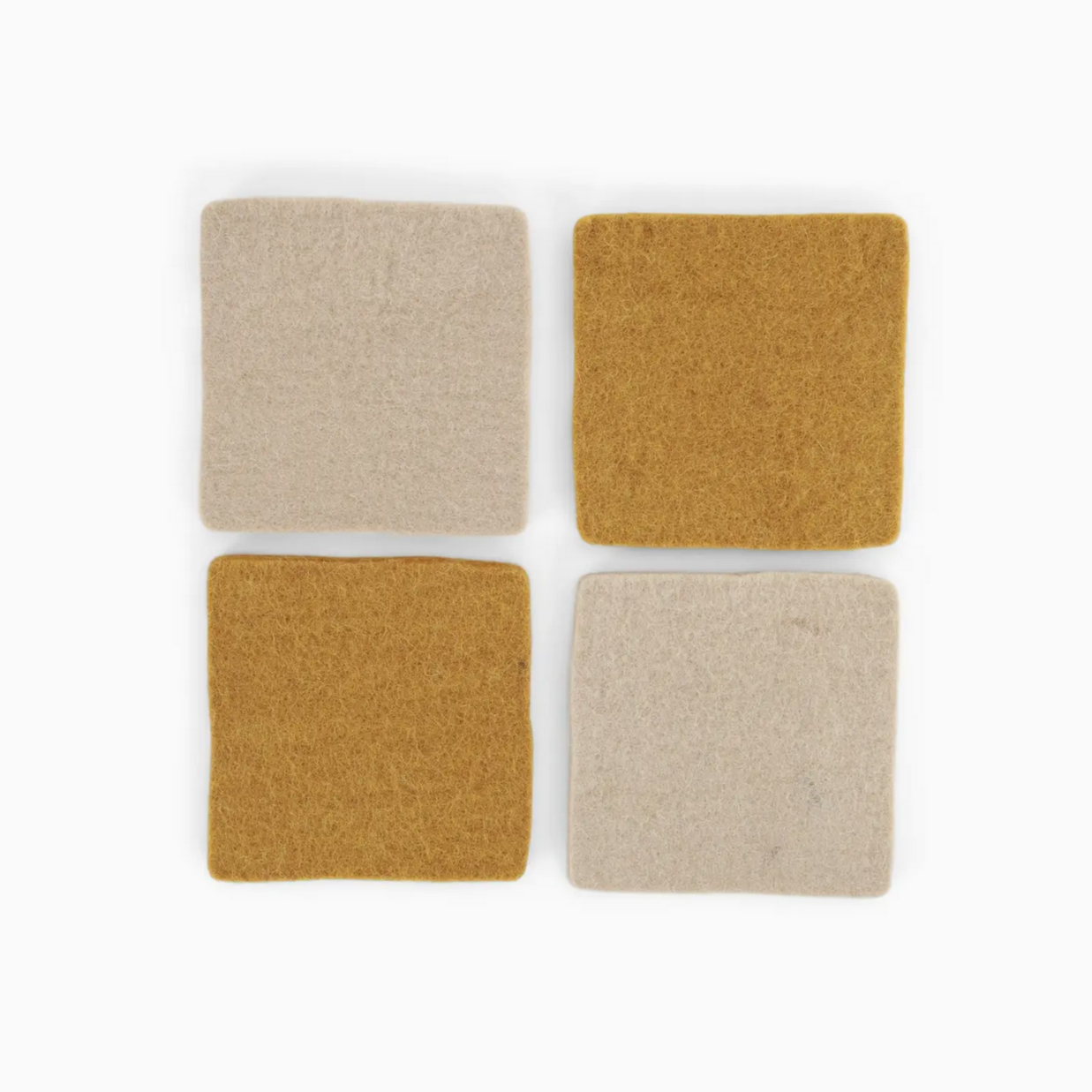 Coasters Square - set of 4 (2x Beige, 2x Ochre)